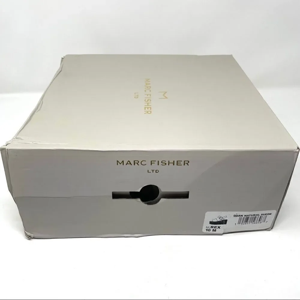 Marc Fisher LTD Rex Suede Platform Wedge Espadrille Sandals Tan Peep Toe 10 NIB